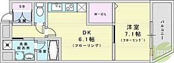 クリスタルグランツ新大阪 1DKの間取図画像
