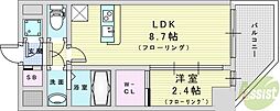 大阪市淀川区西宮原1丁目マンション 1LDKの間取図画像