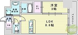 大阪市淀川区西宮原1丁目マンション 1LDKの間取図画像
