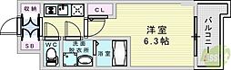 エステムコート新大阪XVIIベイス 1Kの間取図画像