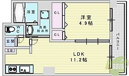 ノルデンタワー新大阪プレミアム 1LDKの間取図画像