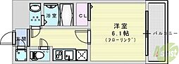 エスリード北大阪レジデンス 1Kの間取図画像