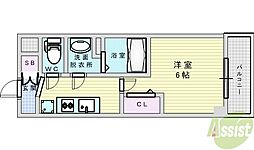プレサンス新大阪ストリーム 1Kの間取図画像