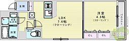 セントロイヤルクラブ新大阪 1LDKの間取図画像