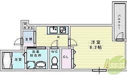 フジパレス柴島2番館 1Kの間取図画像