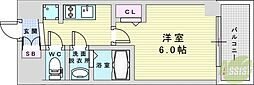 アドバンス大阪フルーヴ 1Kの間取図画像