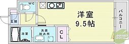 ライジングコート姫島駅前 1Kの間取図画像