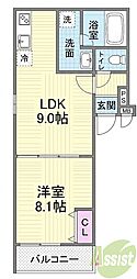 大阪市淀川区新高6丁目アパート 1LDKの間取図画像