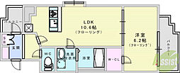 スプランディッド新大阪5 1LDKの間取図画像