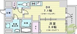 メインステージ大阪NorthGate2 1DKの間取図画像