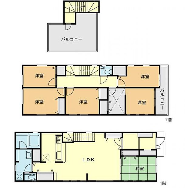 【間取図】大型6LDK+ロフト+ルーフバルコニー付き住宅