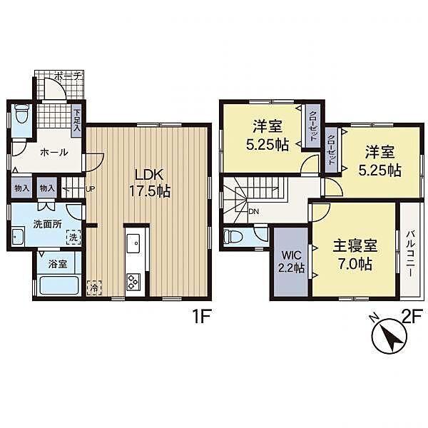【参考プラン図】WIC付きで収納豊富な間取りです！