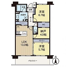 クリオ北新横浜　伍番館 2SLDKの間取り