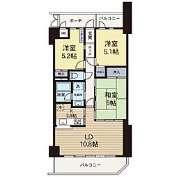 シャルマン横浜中山 3LDKの間取図画像