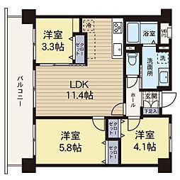 中山南パーク・ホームズ 3LDKの間取図画像