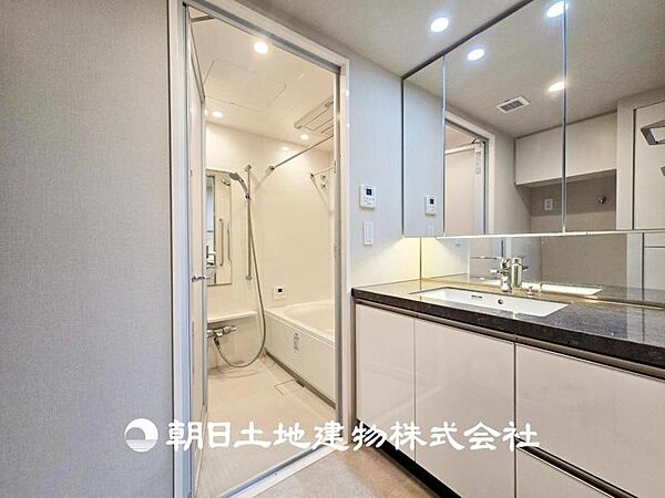【洗面化粧台】慌ただしい1日が始まり、充実した1日の終わりを締めくくる洗面所。快適に過ごせることはもちろん、収納や機能性を兼ね備えた洗面化粧台です。