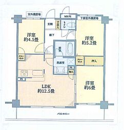 ビッグヴァン二俣川伍番館 3LDKの間取図画像
