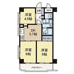 ライオンズマンション大倉山第7 3Kの間取図画像