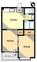 第12まさひろ商事ビル 2DKの間取図画像