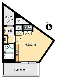 アクアコースト26 ワンルームの間取図画像