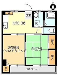 ハイツタマキ 2Kの間取図画像