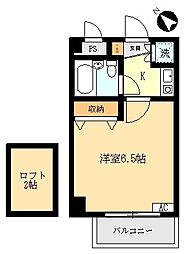 アクアコースト26 1Kの間取図画像
