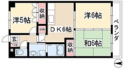 セントラルハイツ中平 4階3DKの間取り