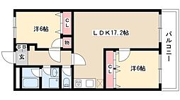 ＳＴプラザ御器所 6階2LDKの間取り