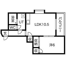 STARIA 4階1LDKの間取り