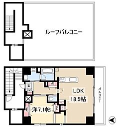 サンシャイン大須 11階1LDKの間取り