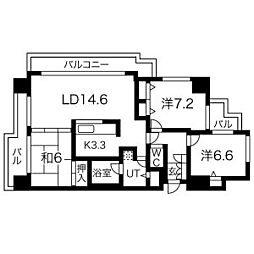 アドリーム八事雲雀ヶ岡 11階3LDKの間取り