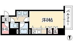 S-FORT桜山 8階ワンルームの間取り