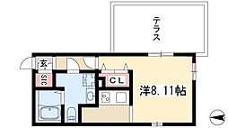 Branche御器所 1階ワンルームの間取り