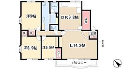 八雲マンション　G棟 2階3SLDKの間取り