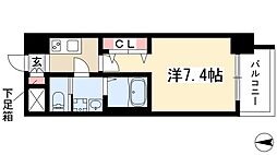 S-RESIDENCE堀田 9階1Kの間取り