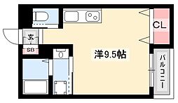 Kamprad 1階ワンルームの間取り