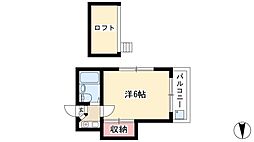 ボナール金山 1階1Kの間取り