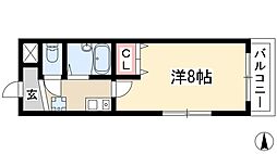 GRACIAS HARA 3階1Kの間取り