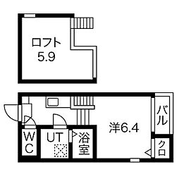 アーバンテラス浮島町S 1階1Kの間取り