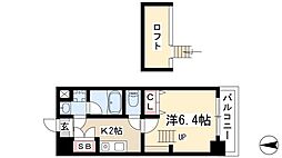御器所フォーラム 2階1SKの間取り