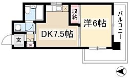 三井屋ビル広路 1DKの間取図画像