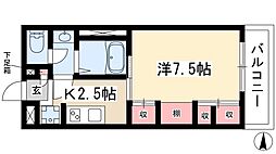 リブリ・汐路 1階1Kの間取り