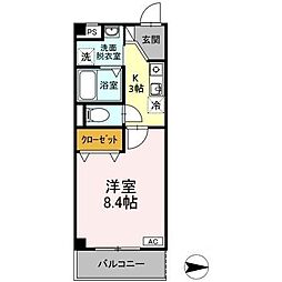 セントラルハイツ名古屋 1階1Kの間取り