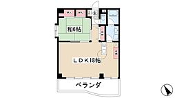 ラヴィアンムロガ 3階1LDKの間取り