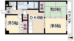 セントラルハイツ中平 4階3DKの間取り