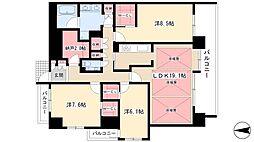 グランマスト白壁 7階3SLDKの間取り