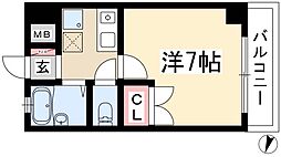 アーバンハイツ八事 3階1Kの間取り