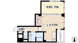 アーバンラックス今池 2階1LDKの間取り