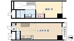 レジディア東桜II 4階1LDKの間取り
