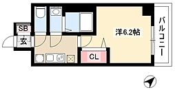 アステリ鶴舞テーセラ 15階1Kの間取り